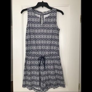 Navy Patterned Romper